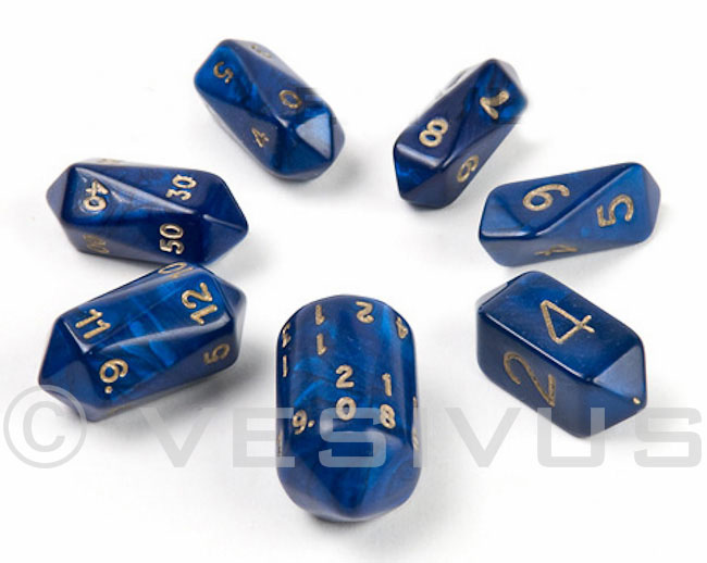 DICE Crystal Caste   SHINY Barrel DARK BLUE Dice Set 7  