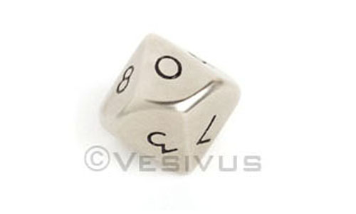 DICE Metal DWARVEN STEEL 16mm % d10 Dice Percentile  